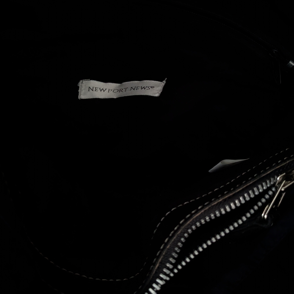 Newport News Black Suede/Genuine Leather Shoulder Bag - Picture 5 of 8